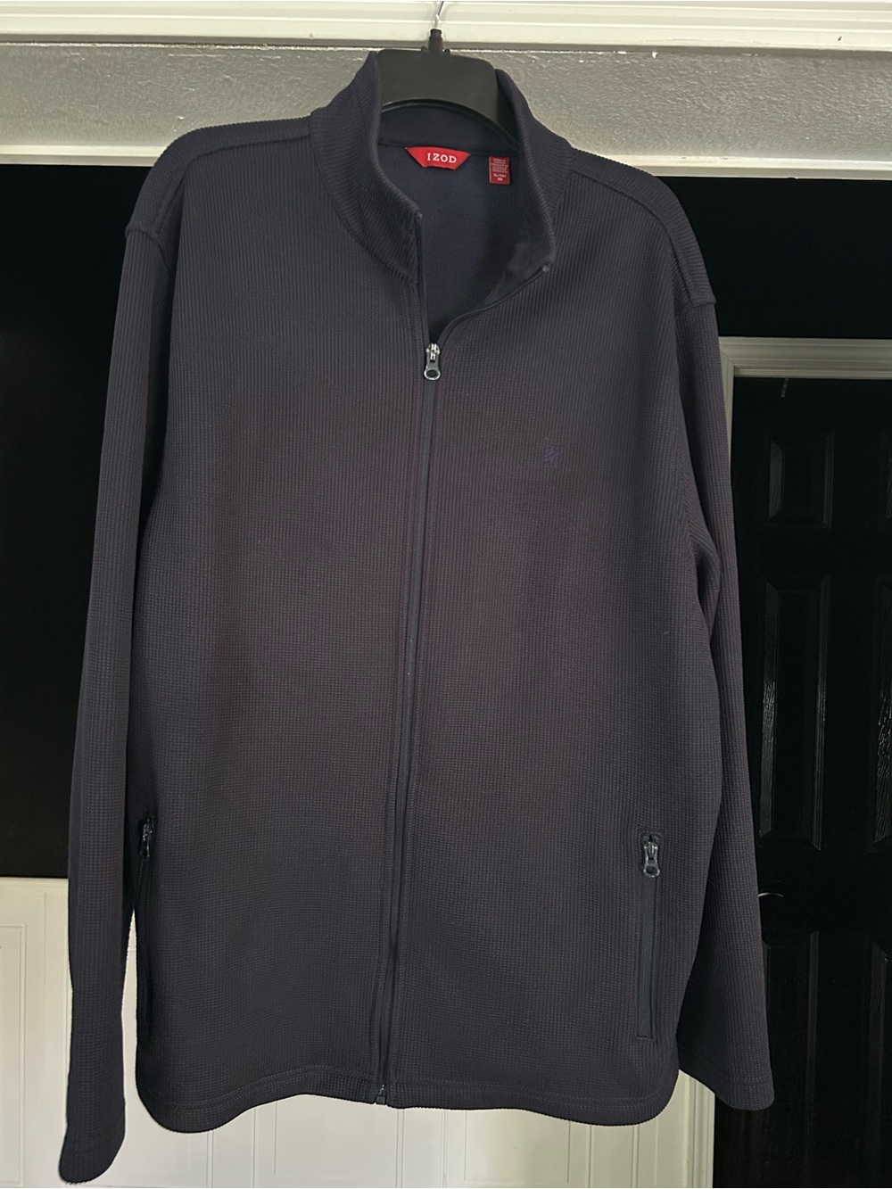 Izod Navy Full-Zip Lightweight Knit Jacket